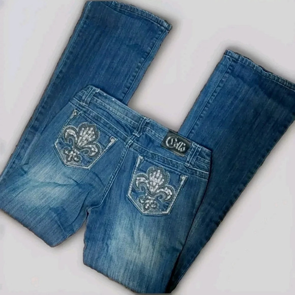 Cello Denim - Cello size 9 Rhinestone Bling Bpotcut Jeans Y2K Bootcut Festival Cowgirl